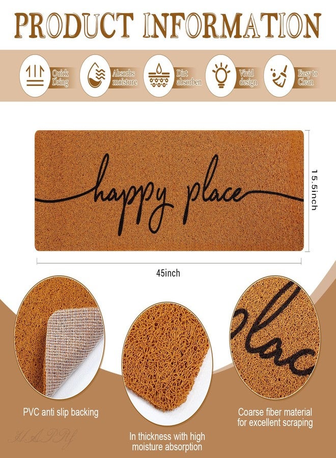 Ninehaoou سجادة باب طويلة من ناينهاو مقاس 48 بوصة × 16 بوصة، سجادة باب أمامية للمدخل الداخلي والخارجي، سجادة باب كبيرة مزخرفة، سجادة ترحيبية لمدخل المنزل الخارجي (مكان سعيد). - Image 2